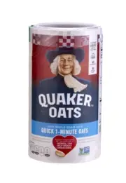 Quaker Oat Quick 1 Minute Oats~ Oatmeal 18 oz Canister