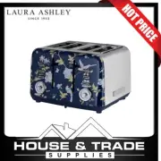 Laura Ashley 4 Slice Toaster - Elvenden Blue & Silver SBT583BS