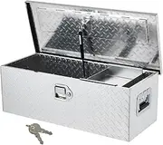 30 Inch Tool Box for Truck, Aluminum Truck Bed Toolboxes with Sliding Shelf, Heavy Duty Waterproof Tool Box Organizer Chest for Pick Up Truck Rv Trailer - Silver