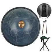 Stainless Steel Tongue Drum Yoga Meditation, Handpan, D Minor, 22inch 10 Notes
