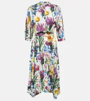 [Stella McCartney] Stella McCartney Floral satin midi dress AU 6 multicoloured
