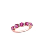 Rina Limor Silver 1.57 ct. tw. Gemstone Half-Eternity Ring