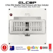 8 Pole IP66 Weather Proof Enclosure with Neon Indicator | RCD, Circuit Breaker