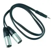 5m 3.5mm Stereo Jack Plug to 2 x XLR Male plug Audio Lead Cable