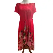 Ted Baker Women's Size 4 US M Gillyy Berry Sundae Off-Shoulder Dress Pleated NWT