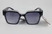 FOSTER GRANT OVERSIZED BLACK WOMEN'S LOW BRIDGE SUNGLASSES 100% UVA
