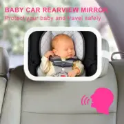 Baby Car White Shatterproof Mirror BACKSEAT Mirror With LED VOICE BLUETOOTH WIDE
