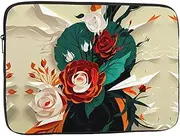 Red Rose Floral Laptop Bag Case Business Office Work Computer Bag for Conference Rooms Professional Settings