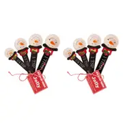 2x 4pc Bread and Butter Snowman Measuring Spoon Baking Teaspoon Black/White