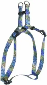 Yellow Dog Design Standard Step-in Harness, Flower Works Blue, Medium 15" - 25"