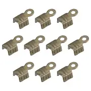 400Pcs Fold Over Cord Ends, 3x6mm Terminators Crimp End Tips Bronze Tone