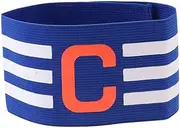 Captain Armband Football Soccer Sports Adjustable Arm Bands Fluorescent Red, C letter mark
