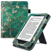 Shry Stand Case For Kobo Clara Hd Ereader - Pu Leather Protective Cover With Hand Strap/magnetic Closure And Auto Sleep/wake Apricot blossom