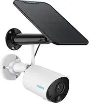 Reolink Wireless Security 3MP Camera Outdoor Rechargeable Solar Battery Powered, Wire-Free 2.4GHz WiFi Cam, Human/Vehicle Smart Detection, Cloud Storage and microSD Socket, Argus Eco+Solar Panel