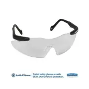 Smith & Wesson 19799 Safety Glasses, Wraparound Clear Polycarbonate Lens,