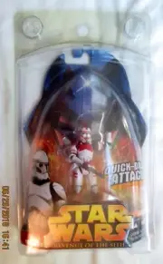 Star Wars ROTS RED Clone Trooper #6 in PROTECTIVE Case, NEW, Unopened