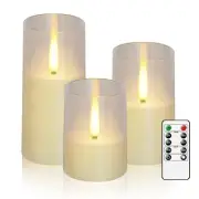 Flickering Flameless LED Candle, Upgraded Realistic Flickering Flame Pillar C...