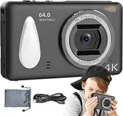 Digital Camera - 4K Compact Cam for Students | Mini Vlogging Camera for Travel | Auto 18x Zoom Device for Birthdays | Anti-Shake HD Camcorder for Weddings, Travel Camera for Photos
