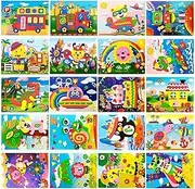 PYEUIFT 20 Pieces Mosaic Puzzle, Mosaic Craft Set for Children Mosaic Sticker Set Mosaic Adhesive Pictures for Girls Boys Self-Adhesive Creative Set for Children's Birthday Gift Party Activity