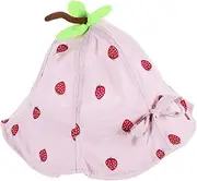 [NIYANGLE] Summer Uv Protection Hat for Boys and Girls Bucket Hat Wide Brim for Beach for Baby Boys Girls (Size: 50cm Deep Strawberry)