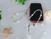 Colorful Crystal Beads Phone Charm Strap Phone Lanyard Pearl Phone Accessory