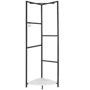 Fin Simplistic Chic Metat Coat Stand Corner Flexible Clothes Rack Shelf Artwork Deco