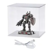 Clear Display Case, Figure Display Boxes with Line light, 10x6x8", White