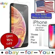 3x Plastic Screen Protector - iPhone 11 Pro Max & XS Max Full Coverage Clear LCD