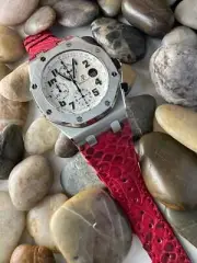 Pitone Red Python Leather Strap For Audemars Piguet Royal Oak Offshore