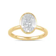 2.00ct Laboratory Grown Diamond Oval Cut Solitaire Ring in 18kt Yellow Gold