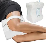 Cozioz Memory Foam Knee Pillow for Side Sleepers – Hip & Back Pain Relief Pillow with Adjustable Strap – Comfortable Sciatica & Leg Pain Relief for Side Sleeping