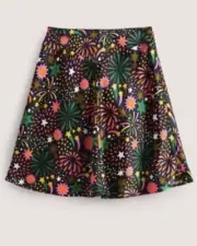 Boden Satin Bias Cut Mini Skirt Size US 8 Uk 12 Boom Multi Firework Whimsical