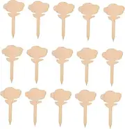FONDOTIN 50pcs Flower Shaped Wooden Plant Labels Reusable Garden Markers for Outdoor Gardening DIY Friendly Tags for Easy Plant Identification Compact for Convenient Storage