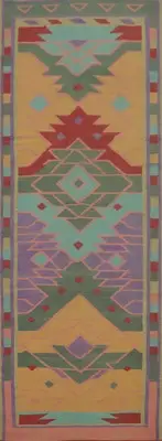 Tribal Nomadic-inspired Reversible Kilim Kelim Rug Runner for Hallway 4x13 ft