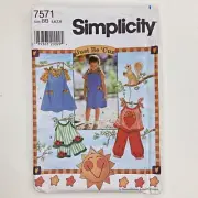 Simplicity 7571 Girl's Jumper Top Shorts Pants Sewing Pattern UNCUT Size 5-8