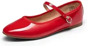 [DREAM PAIRS] Women's Ballet Flats Mary Jane Shoes，Round Toe Comfortable Dressy Shoes with Buckled Ankle Strap