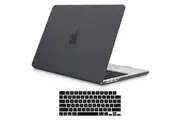 15 inch Air 2023 MacBook Air Matte Case A2941 M2 Chip Hard Shell Case Keyboard Cover Black