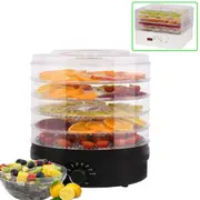 Advwin Adjustable Trays Food Dehydrator Fruit Dryer Meat Jerky Maker 5 Trays White/Black