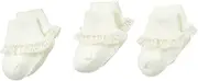 [Jefferies Socks] Little Girls' 3 Pair Pack Simplicity Lace Socks