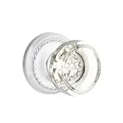 Emtek Georgetown Crystal Door Knob Privacy Set Rope Rosette Polished Chrome