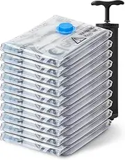 [ClearSpace] Vacuum Seal Bags for Clothing, 10 Medium - Space Saver Bags, Blanket Storage, Clothes Storage - Hand Pump Included