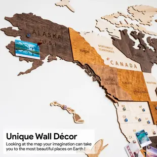 【Hyperi官方】3D木製世界地圖(L)🌏 | 立體地圖 牆壁裝飾 世界地圖壁貼 實木地圖居家擺飾 餐廳裝潢木質地圖