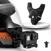 Motorcycle Helmet Chin Strap Mount Compatible with GoPro Hero 12/11/10/9/8/7/(2018)/6/5 Black,DJI Osmo Action,Insta360 and More