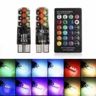 2* LED T10 W5W 501 RGB Colour Changing Car Wedge Side Light Bulbs Remote Control
