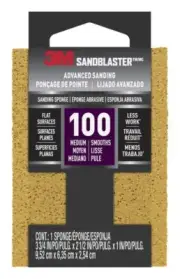 3M SandBlaster Advanced Sanding Sanding Sponge, 20908-100 ,100 grit, 3 3/4 in x
