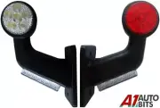 Set Of Led Side Marker Work Lights Outline Red White Trailer Lorry Truck 24v
