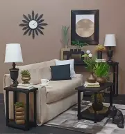 ⬛SET of 3 black CONSOLE/COFFEE/SIDE TABLE living room FURNITURE 1/6 forBARBIE