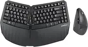 Perixx PERIDUO-813B US, Wireless Ergonomic Compact Keyboard & Vertical Mouse - Bundle with a 6-Button Ergonomic Vertical Mouse - Black - US English