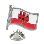 Gibraltar Flag Silver Lapel Pin Badge