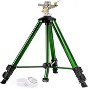 Keten Impact Sprinkler on Tripod Base, Tripod Sprinkler with 360 Degree Large Area Coverage, Extra Tall Heavy Duty Water Sprinkler for Lawn/Yard/Garden (KT-088)